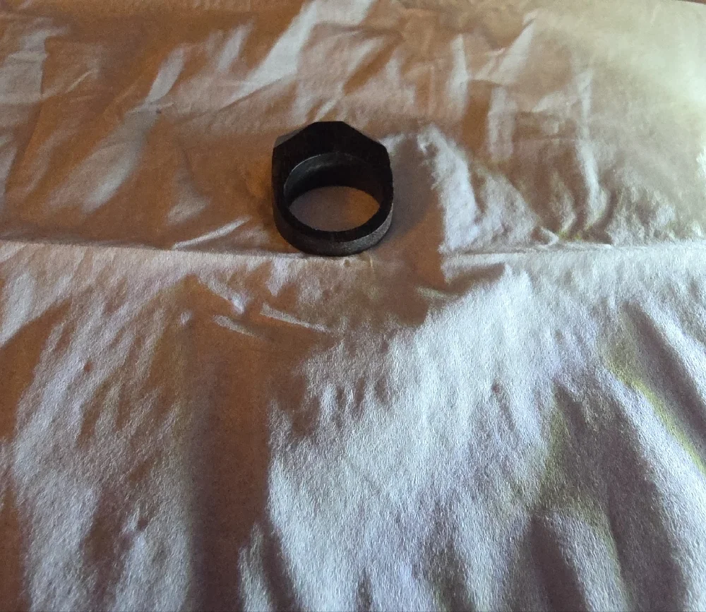 Wooden Ring With White Accents.